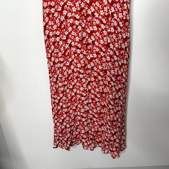 Reformation Andre Nina Sheath Midi Dress Womens Size 8 Red - Picture 11 of 16